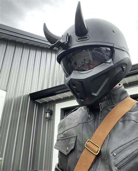 MagNeatOhz Small Black Devil Horns for Helmet. . Devil horns motorcycle helmet